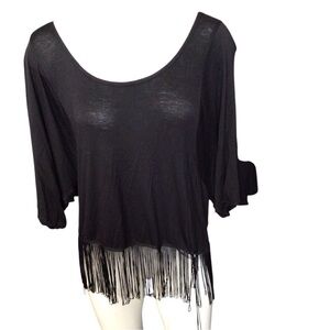 Testament Black Top with Fringe medium